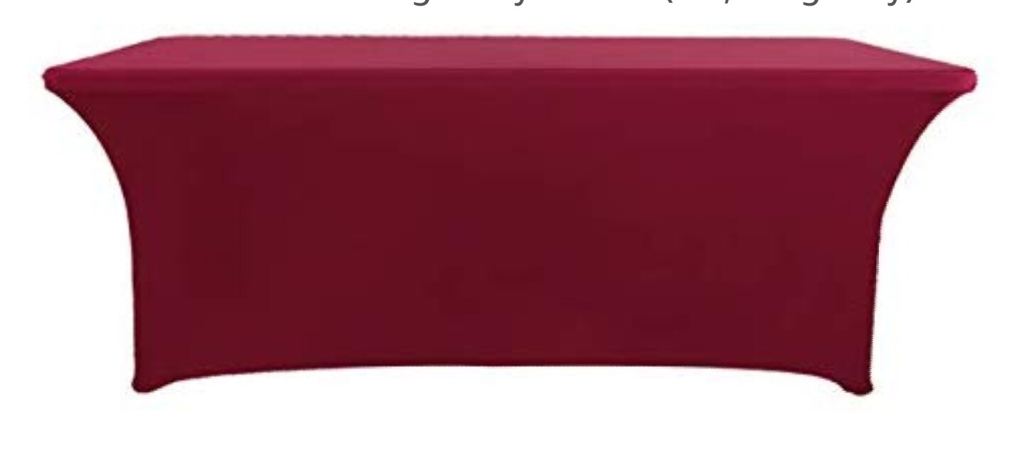 8ft Spandex Burgundy Table Cover