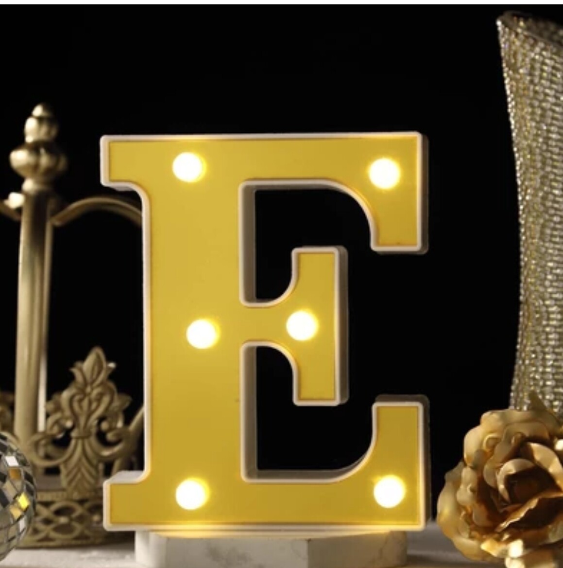 6" Gold Marquee Letter E
