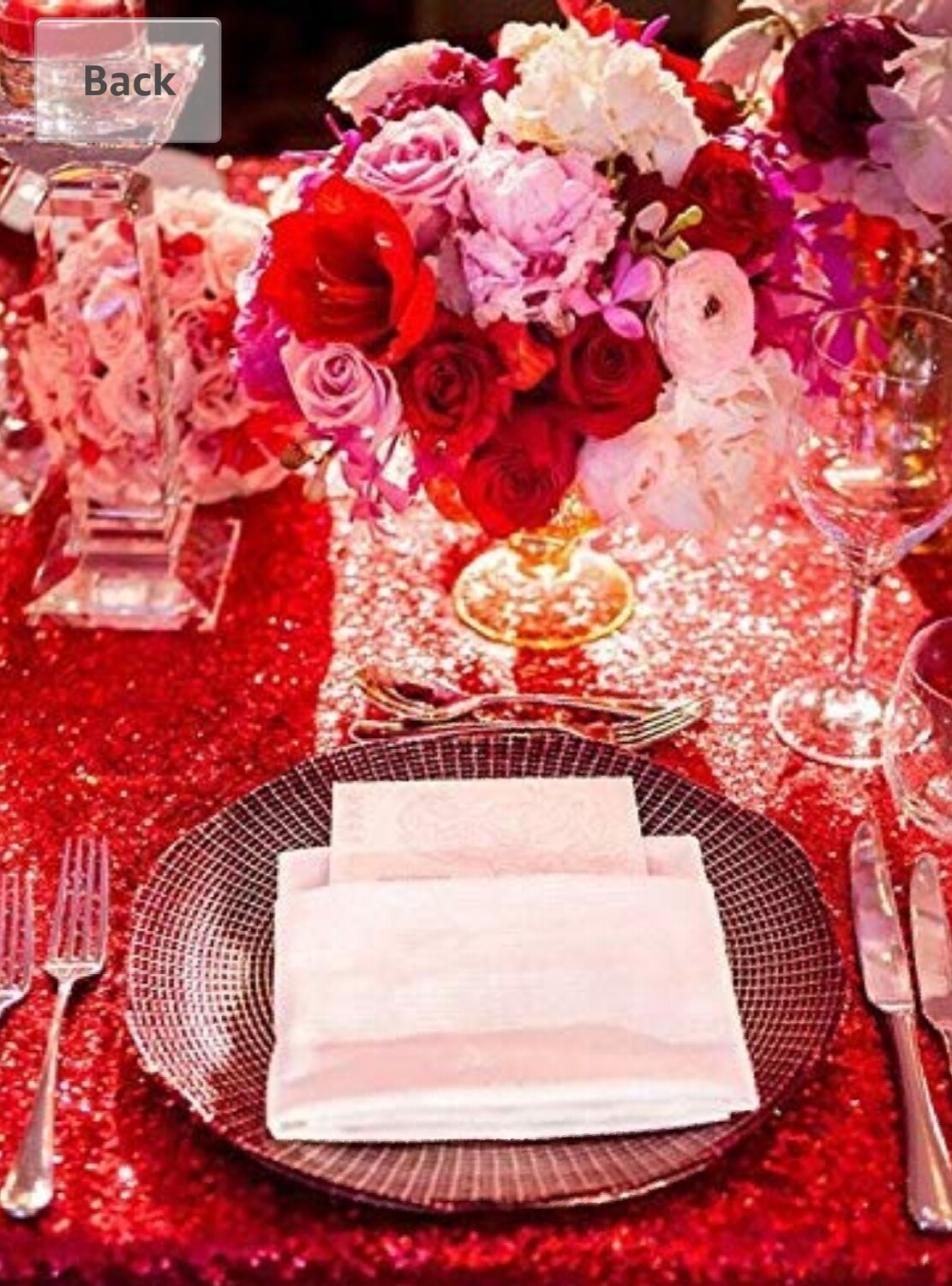Red Sequin Tablecloth 90 x156