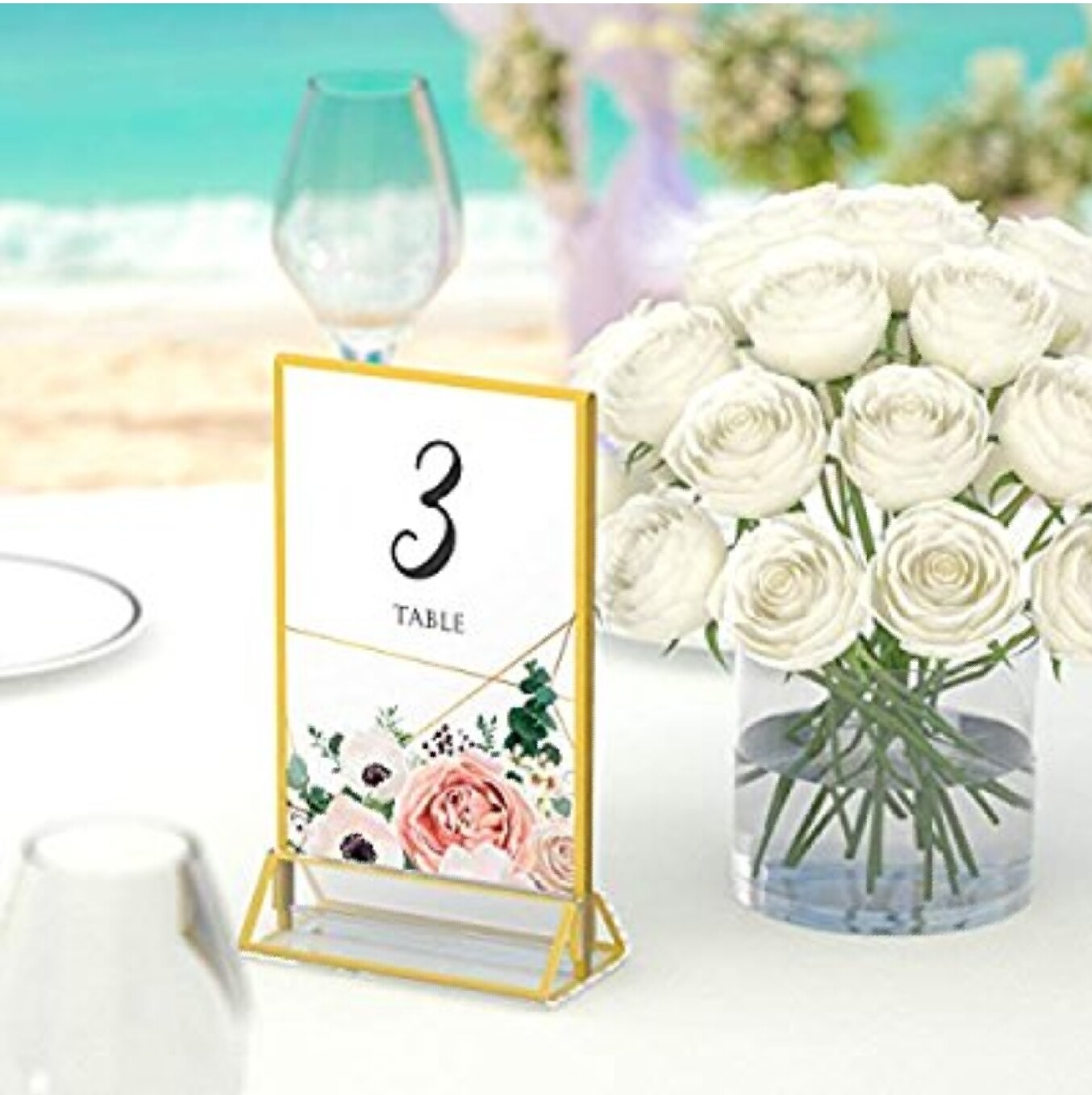 Gold Acrylic Table number holder(6)