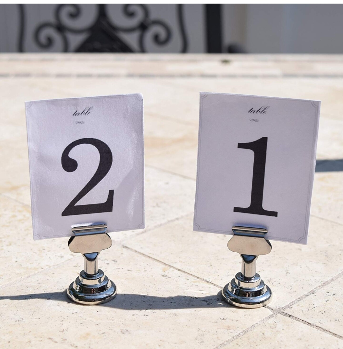 Silver place card holder (12)