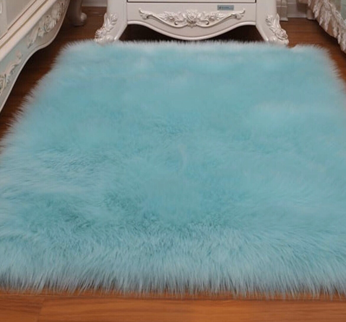 Bluish Green Faux Fur