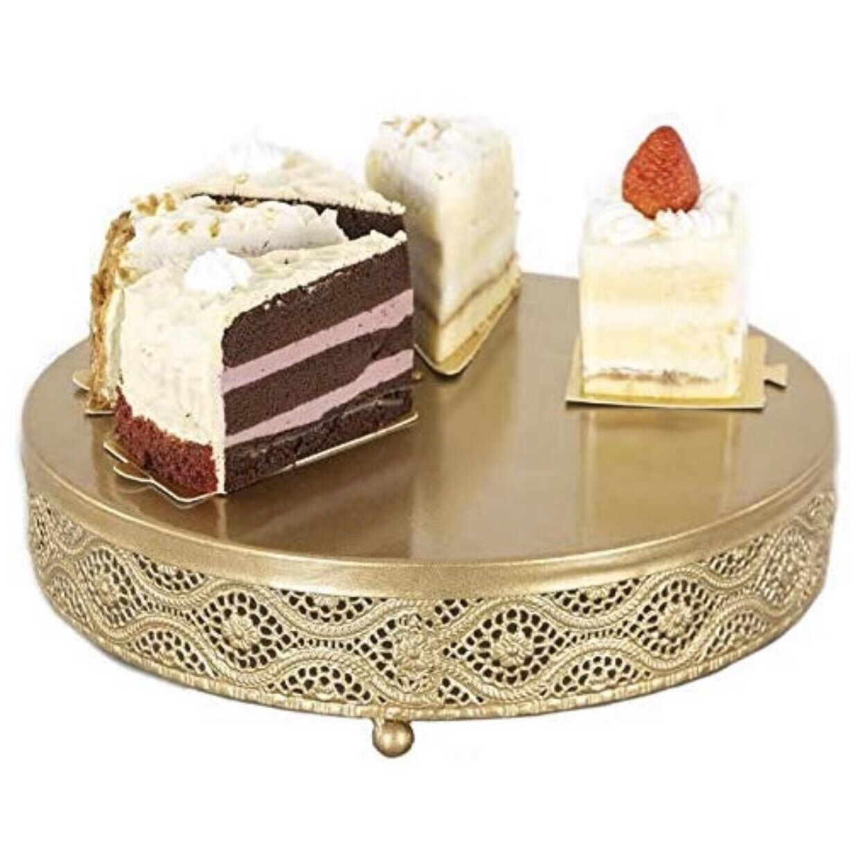 18k Gold Cake /dessert Stand  Set Of Two