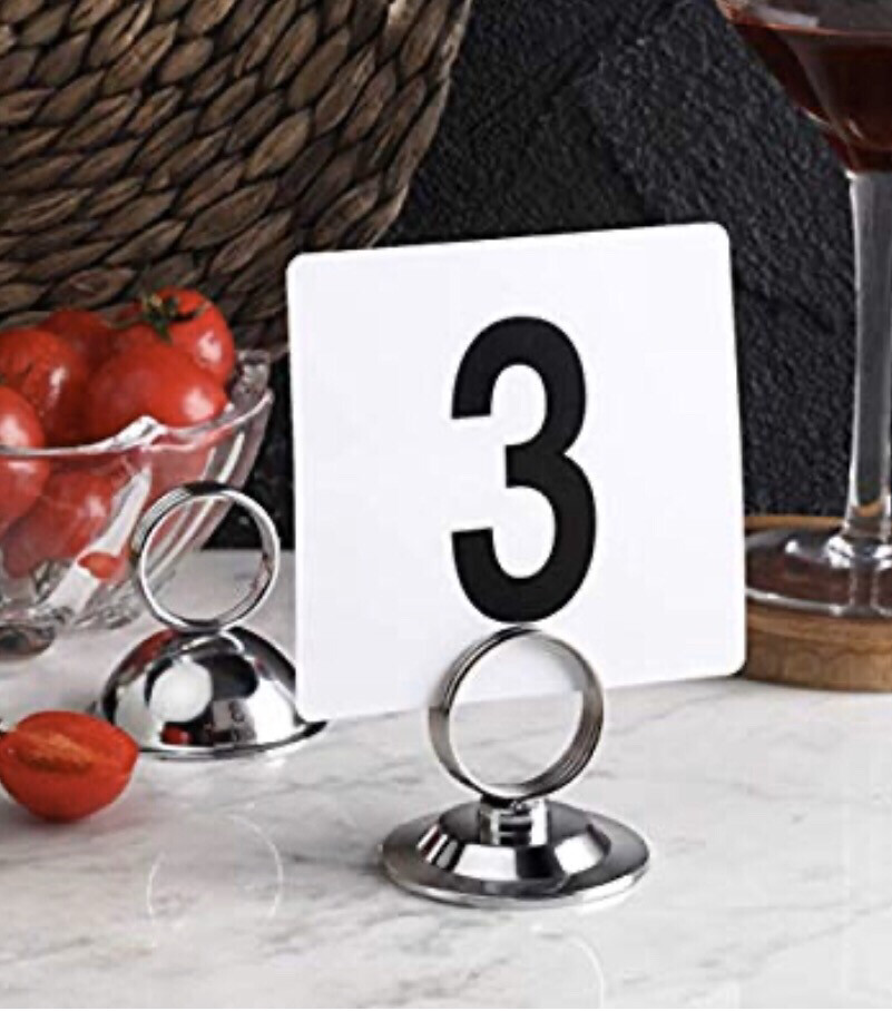 Double Sided Plastic Table Number Card