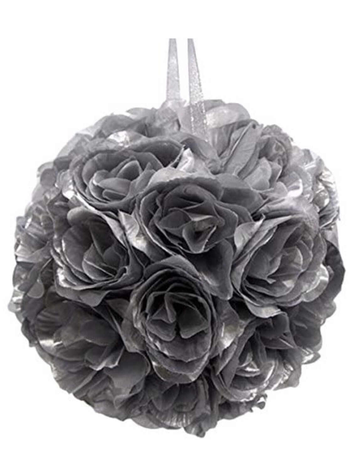 Metallic Silver Flower Ball 