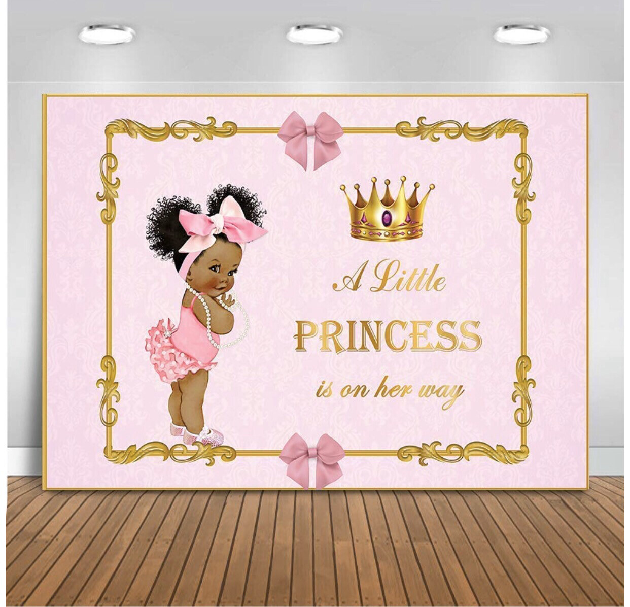 Pink Baby Shower Our Princess Backdrop