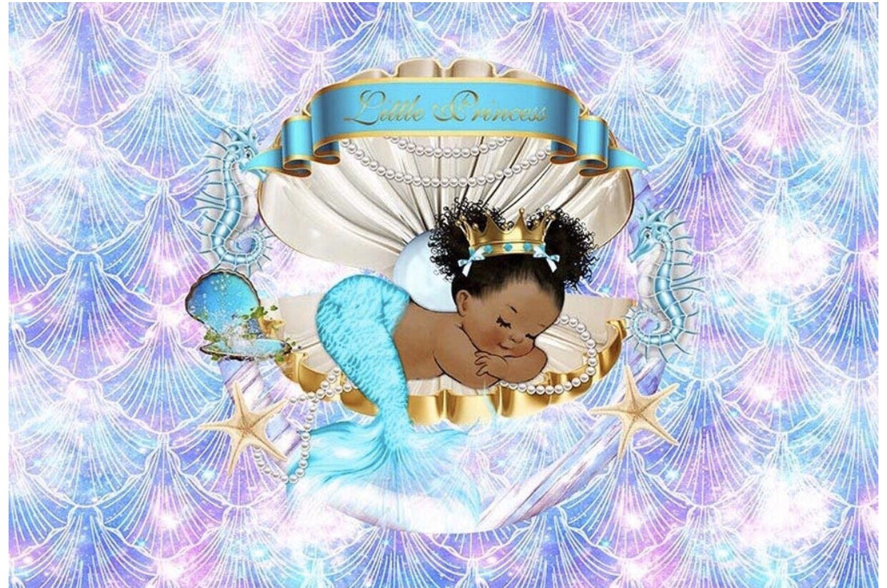 Baby Shower Mermaid Backdrop