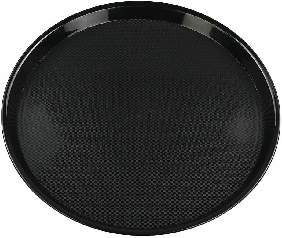 Black Round Serving Tray