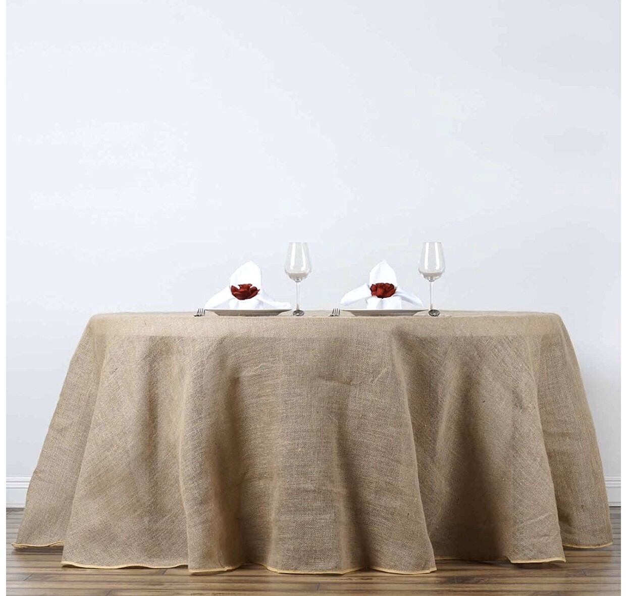 Burlap 120” Round Table Cloth