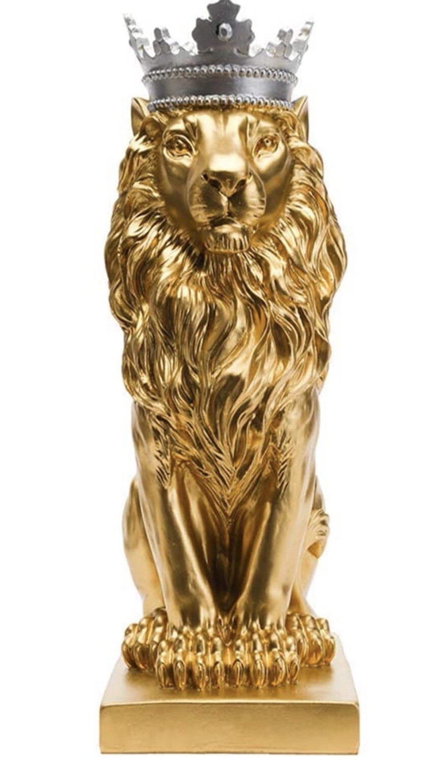 7.5” Royal Gold Lion W/silver Crown