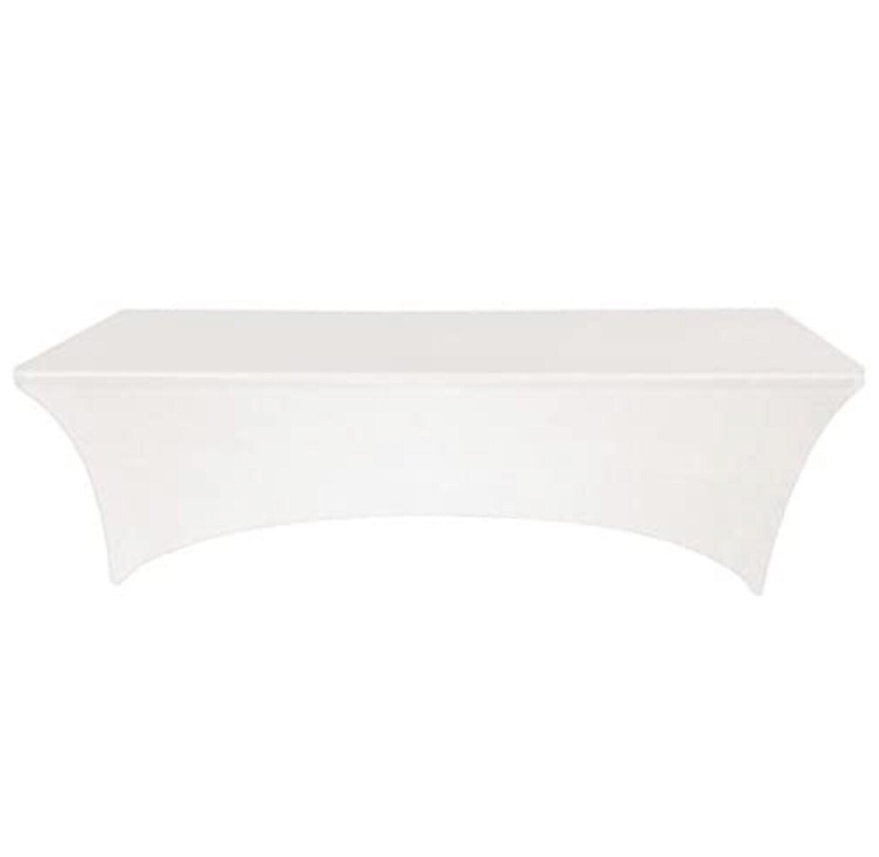 8ft White Spandex Stretch Tablecloth