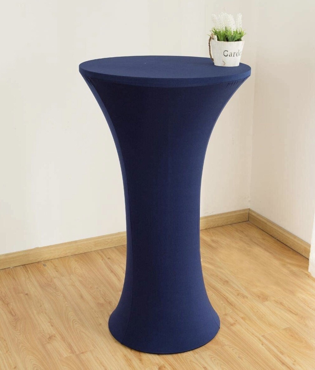Navy Blue Spandex  Cocktail Table Cover