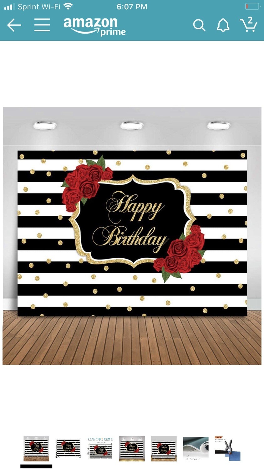 Red Rose Happy Birthday Backdrop