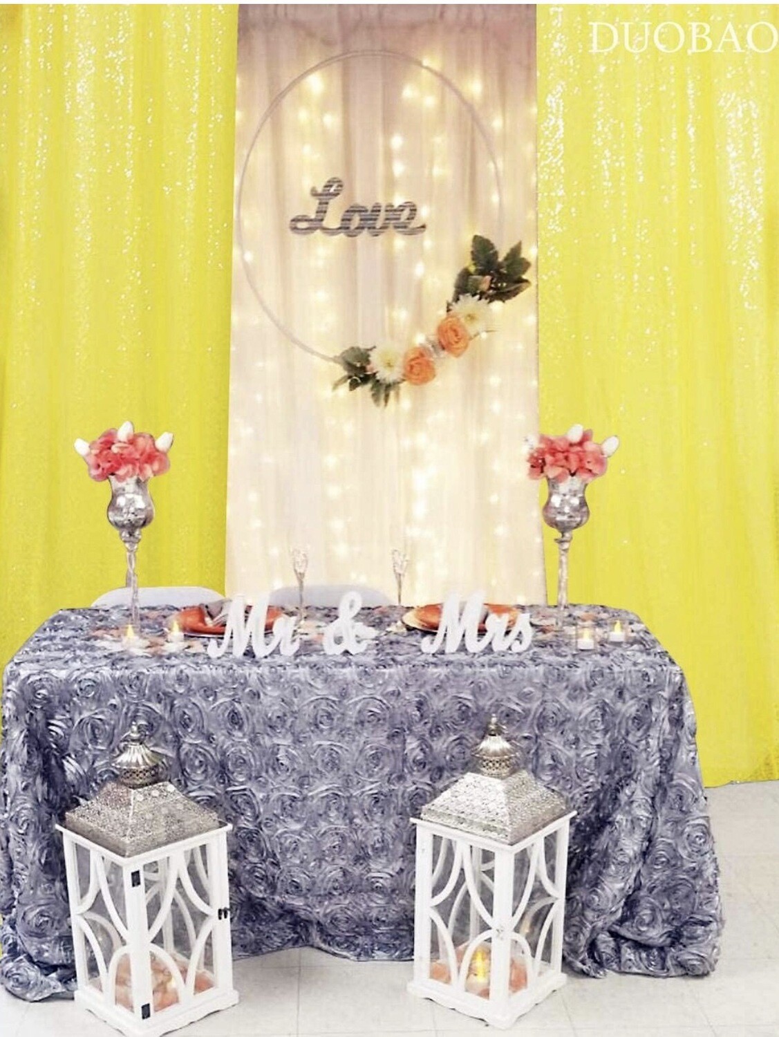 Yellow Sequin Panels (set Of Two)