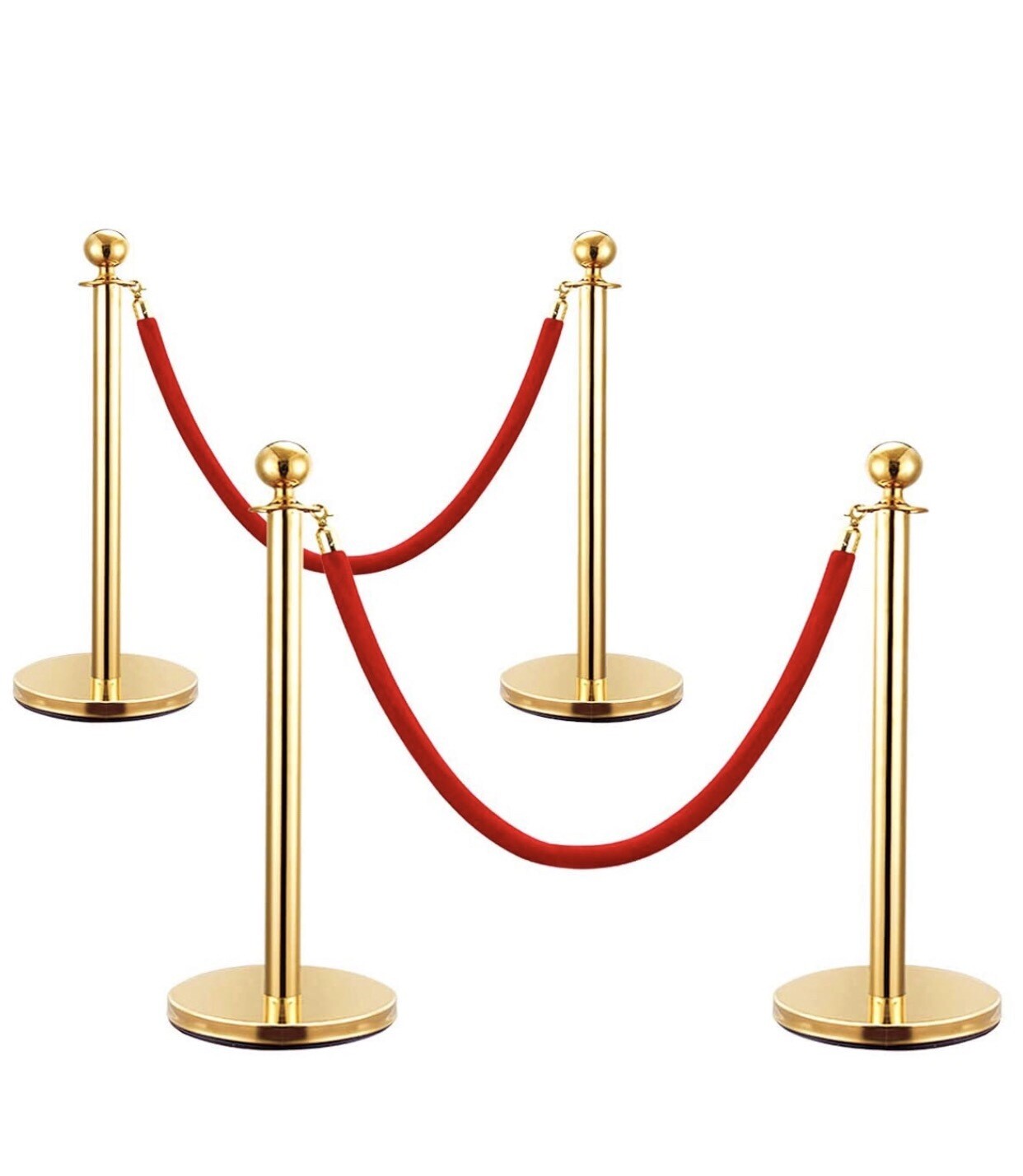 Red Velvet Barrier Rope With Gold Posts