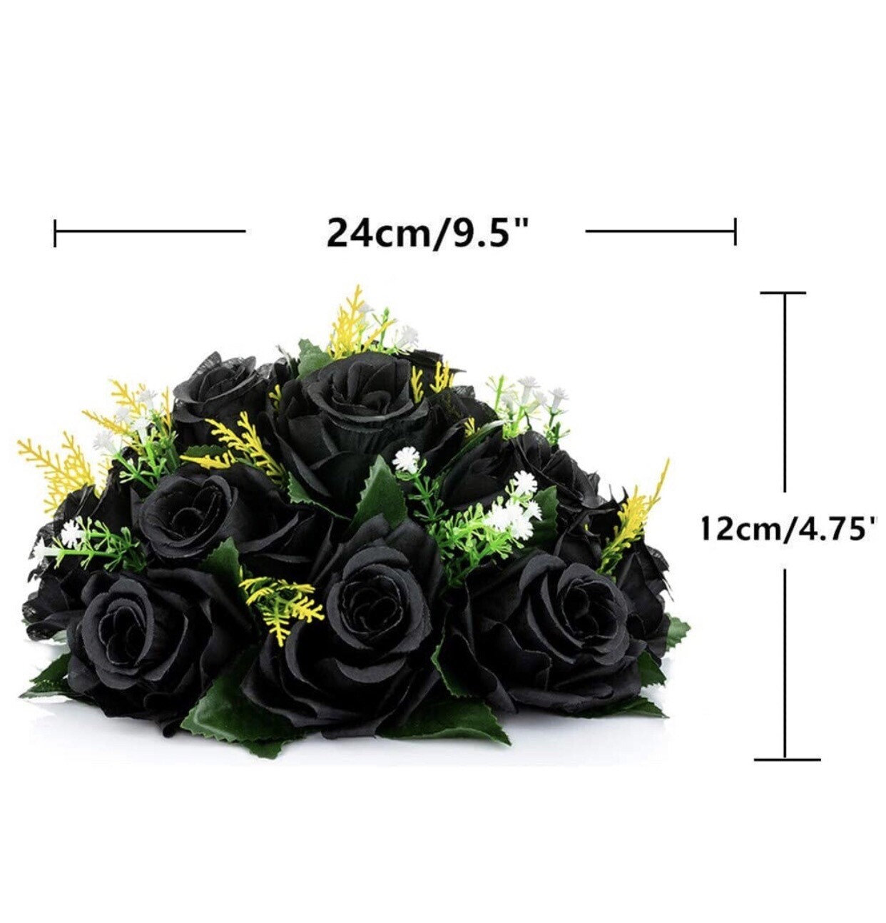 Black Flower Head (set Of 2)