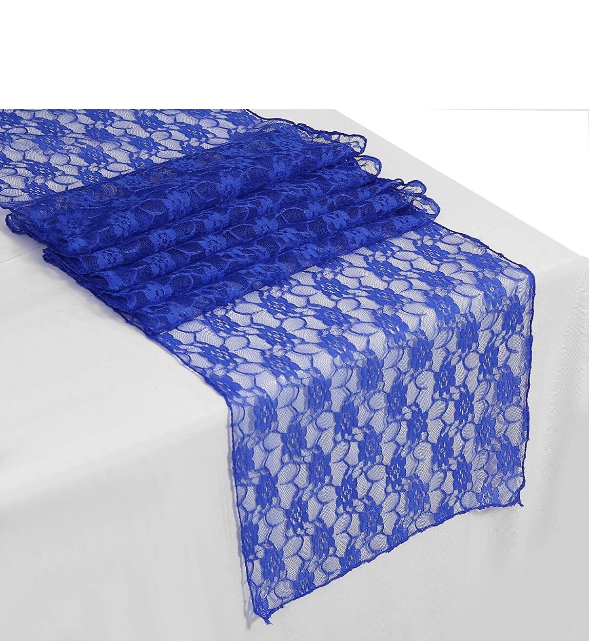 Lace Royal Blue Runner  12x108 Inch