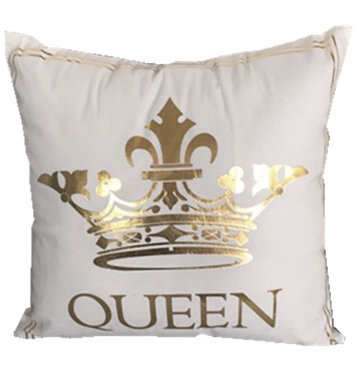 Queen Pillow Cover Gold And White 
