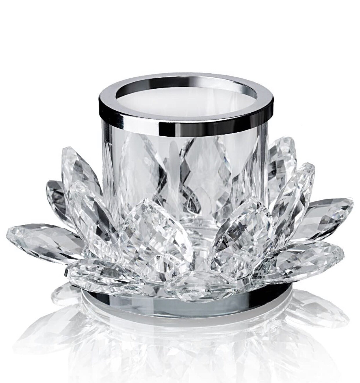 Clear Lotus Tea light Candle Holder (set Of 2)
