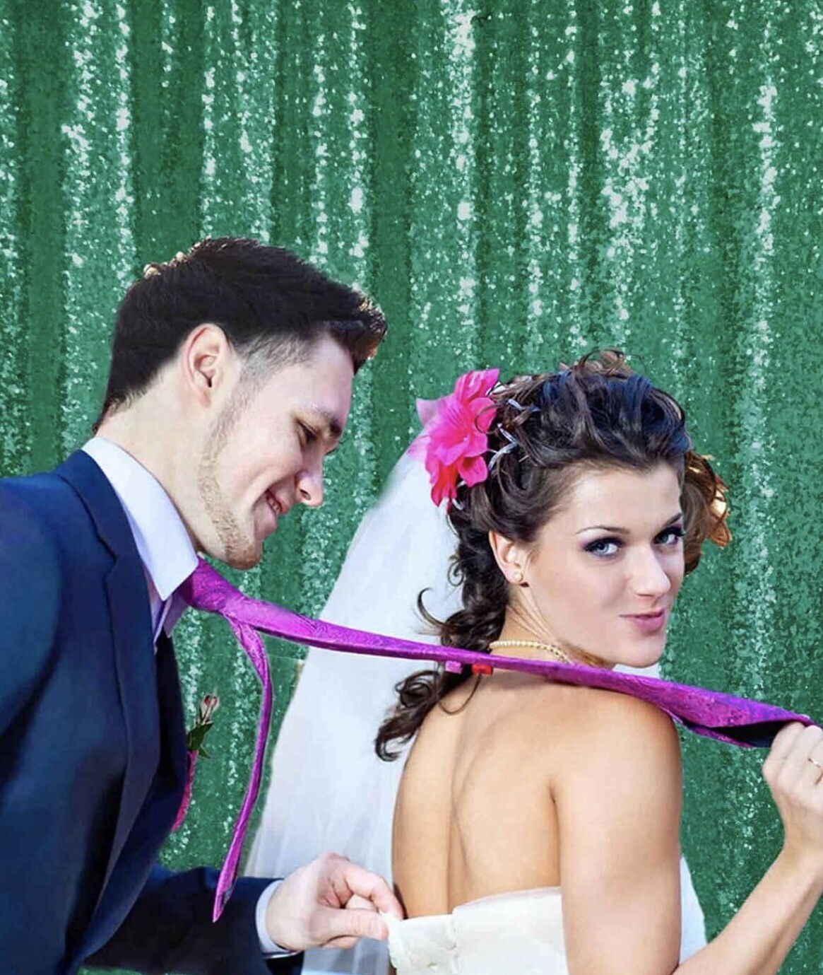 Green Sequin Backdrop Curtain Panel  X1