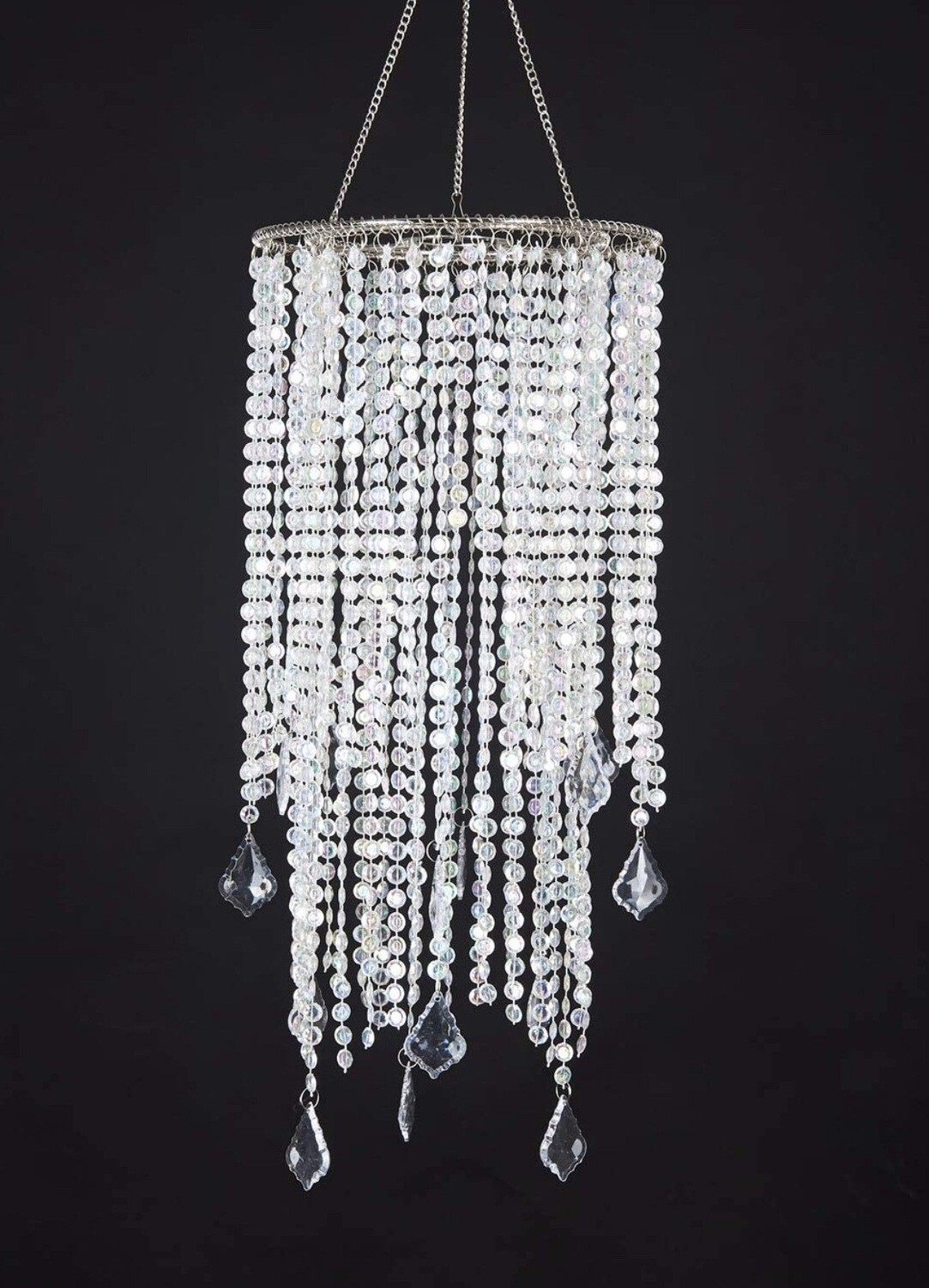 Two Tier Sparkling Iridescent Beaded Chandelier