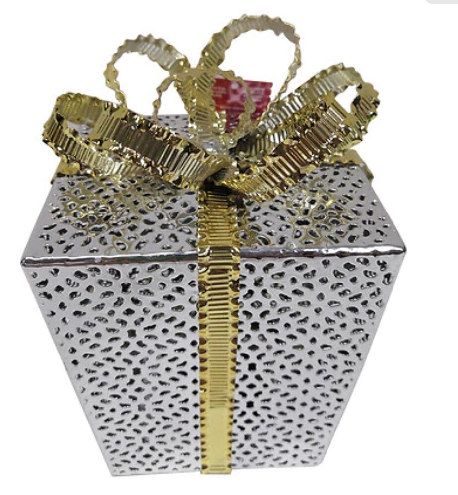Metal Christmas Present With Lights