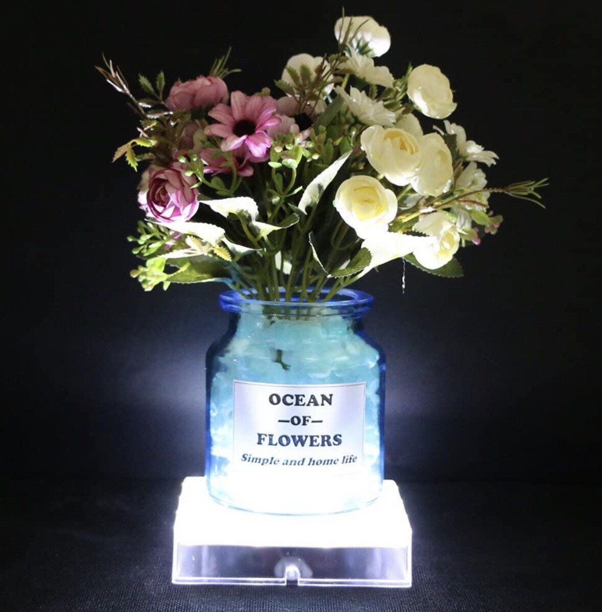 Square Under Vase Light