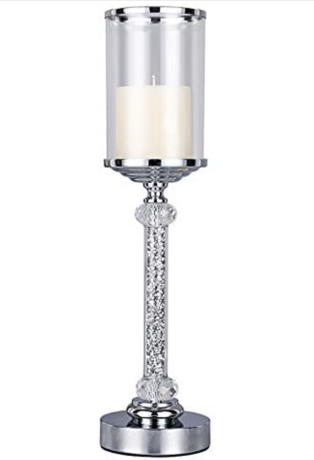 Crystal Glass Pillar Candle Holder