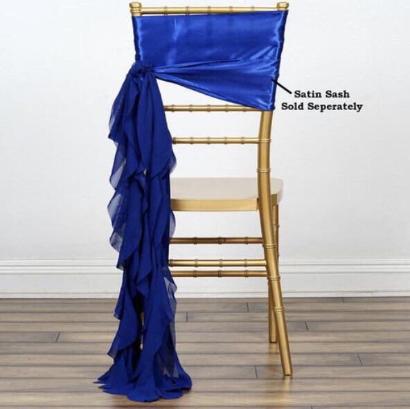 Royal Chiffon Curly Chair Sash,
