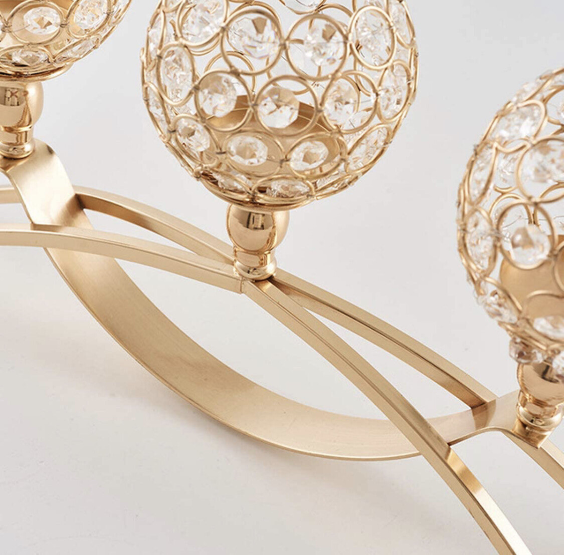 Gold Crystal Candle Holders,3-Candelabras
