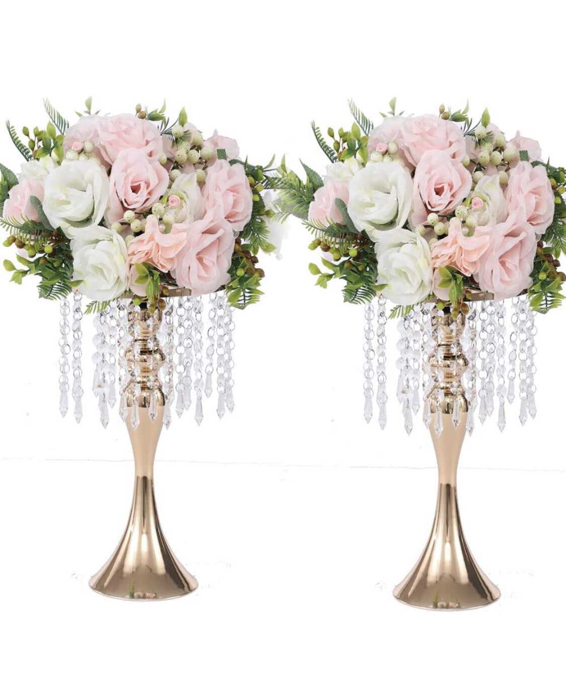  Crystal Flower Stand Gold Flower Stand Wedding Centerpiece  Flowers Not Included (Set Of 2)