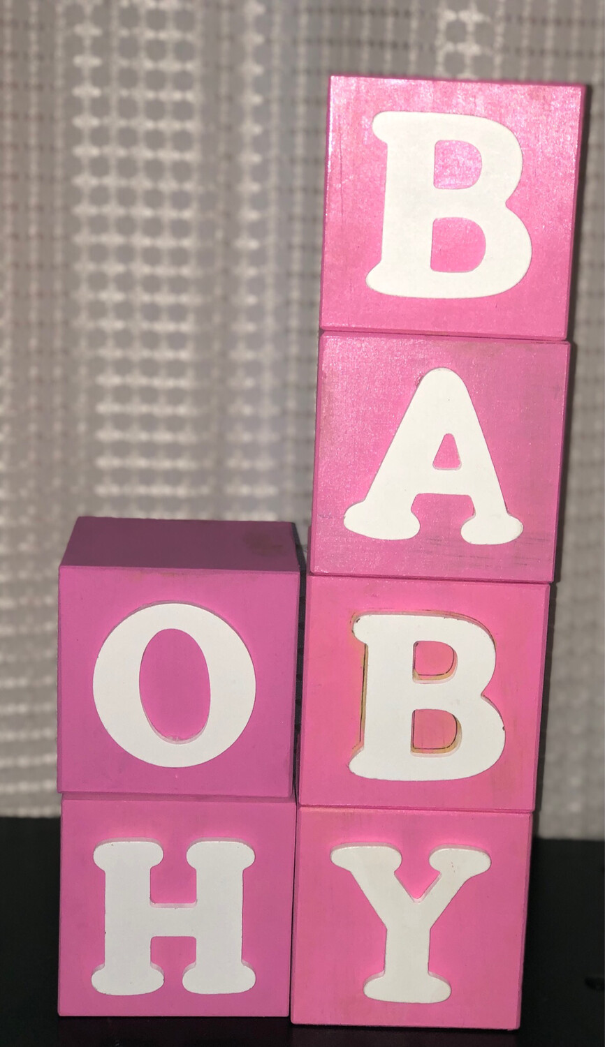 Pink &amp; White oh Baby Blocks