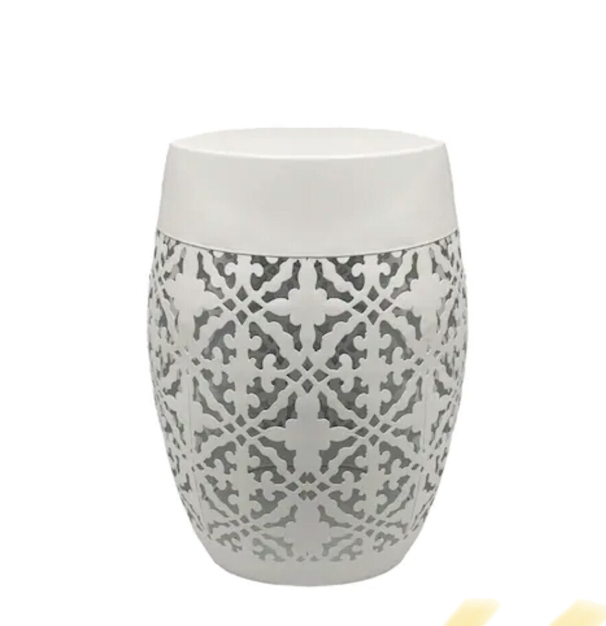 18" White Lace Stool by Ashland