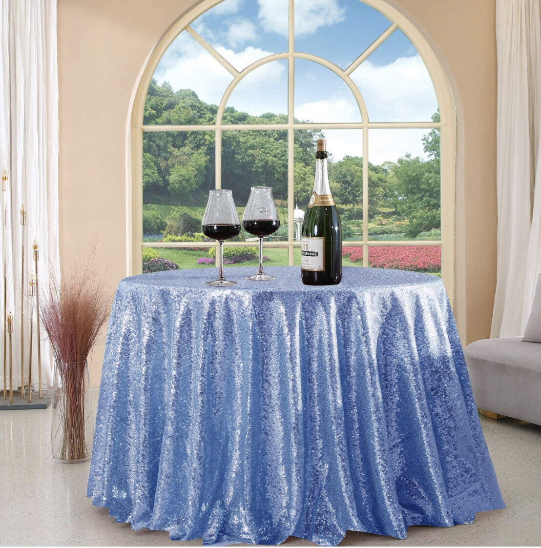 Baby Blue Sequin Tablecloth