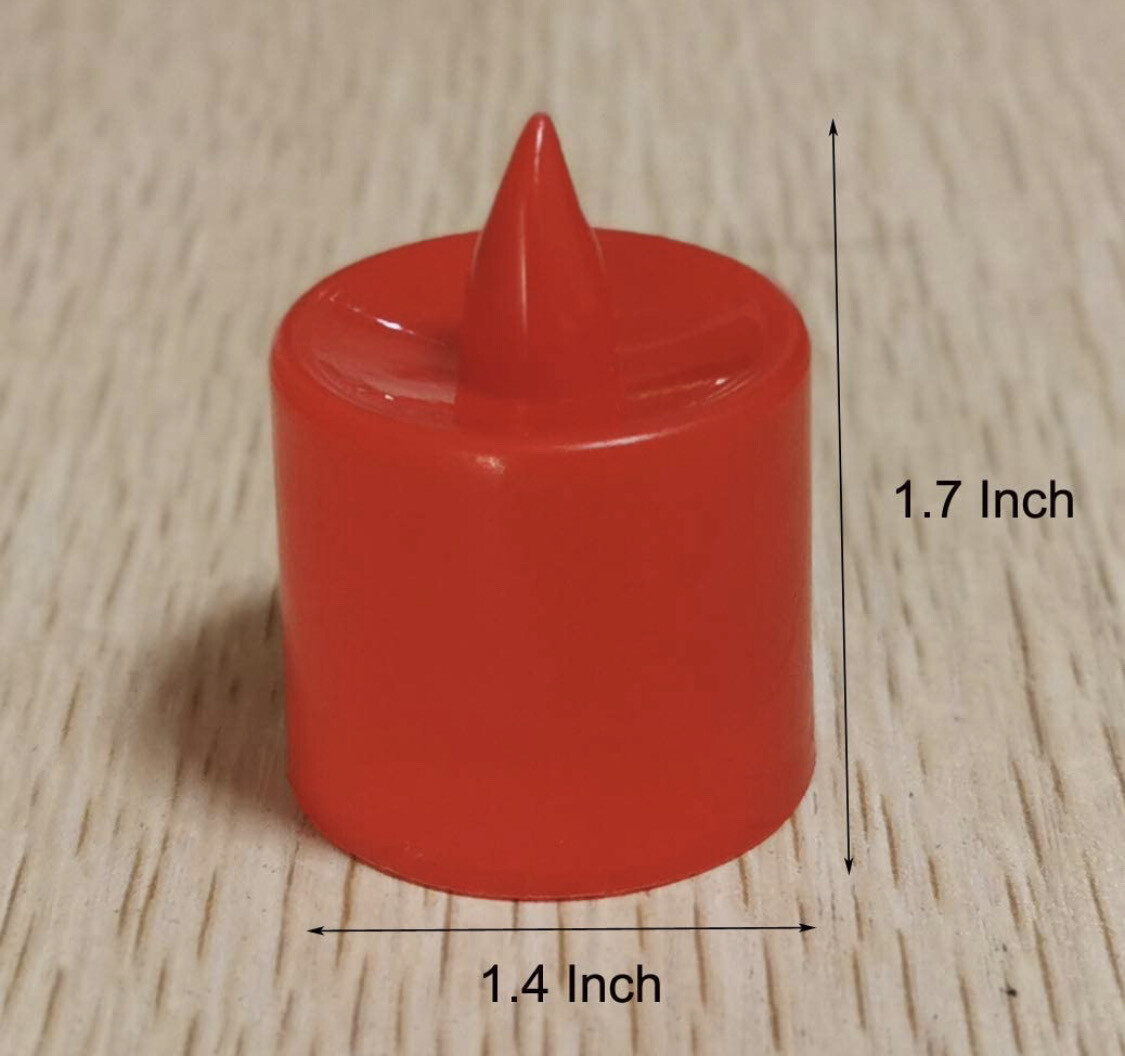 Red 24 Pack Flameless Led Tea Lights Candles - Flickering Battery Operated Electronic Fake Candles