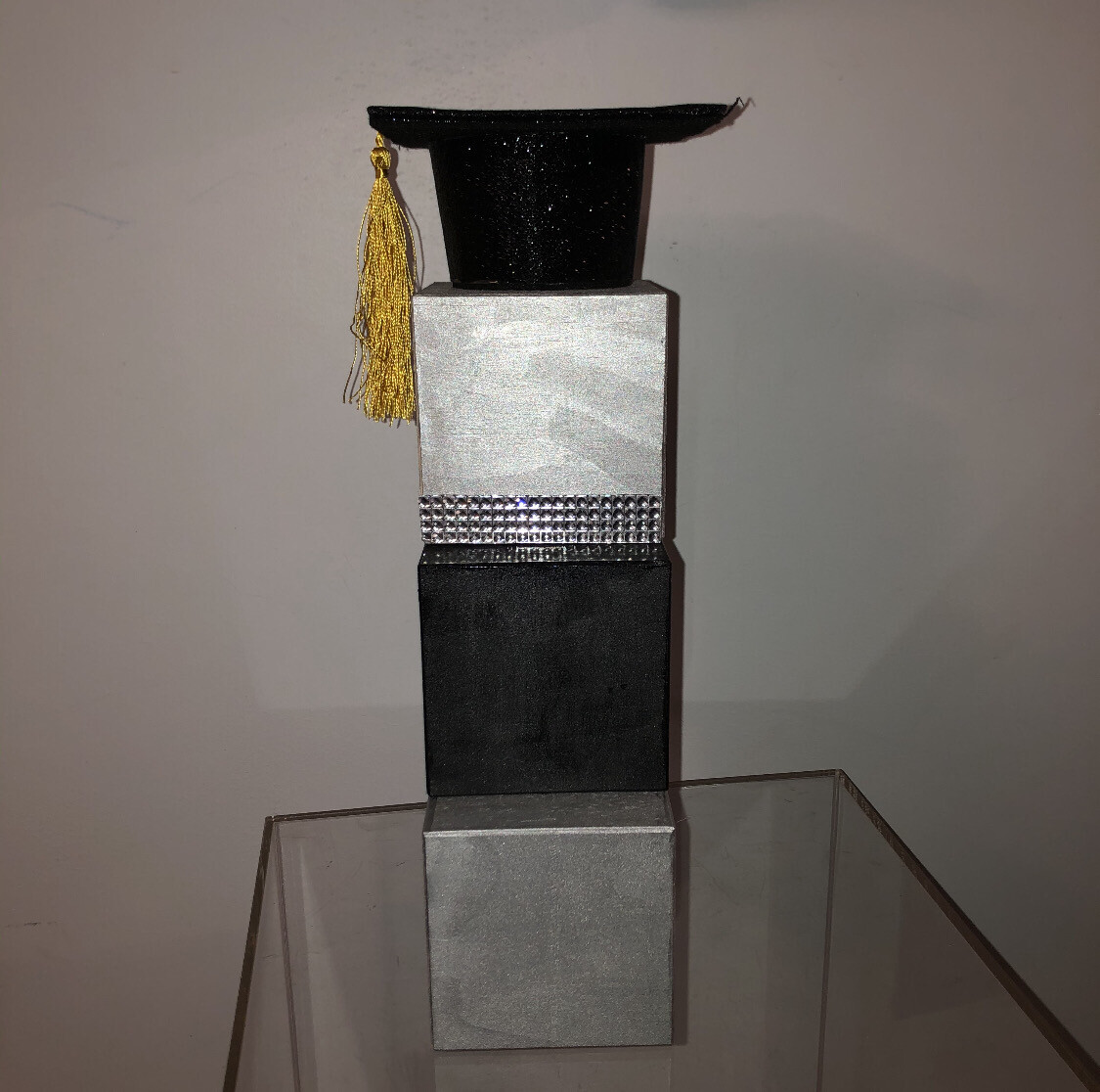Graduation Silver &amp; Black Blocks of Success