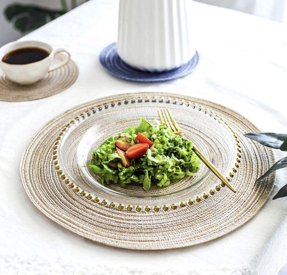 Round Braided Placemats for Dining Set Of 6