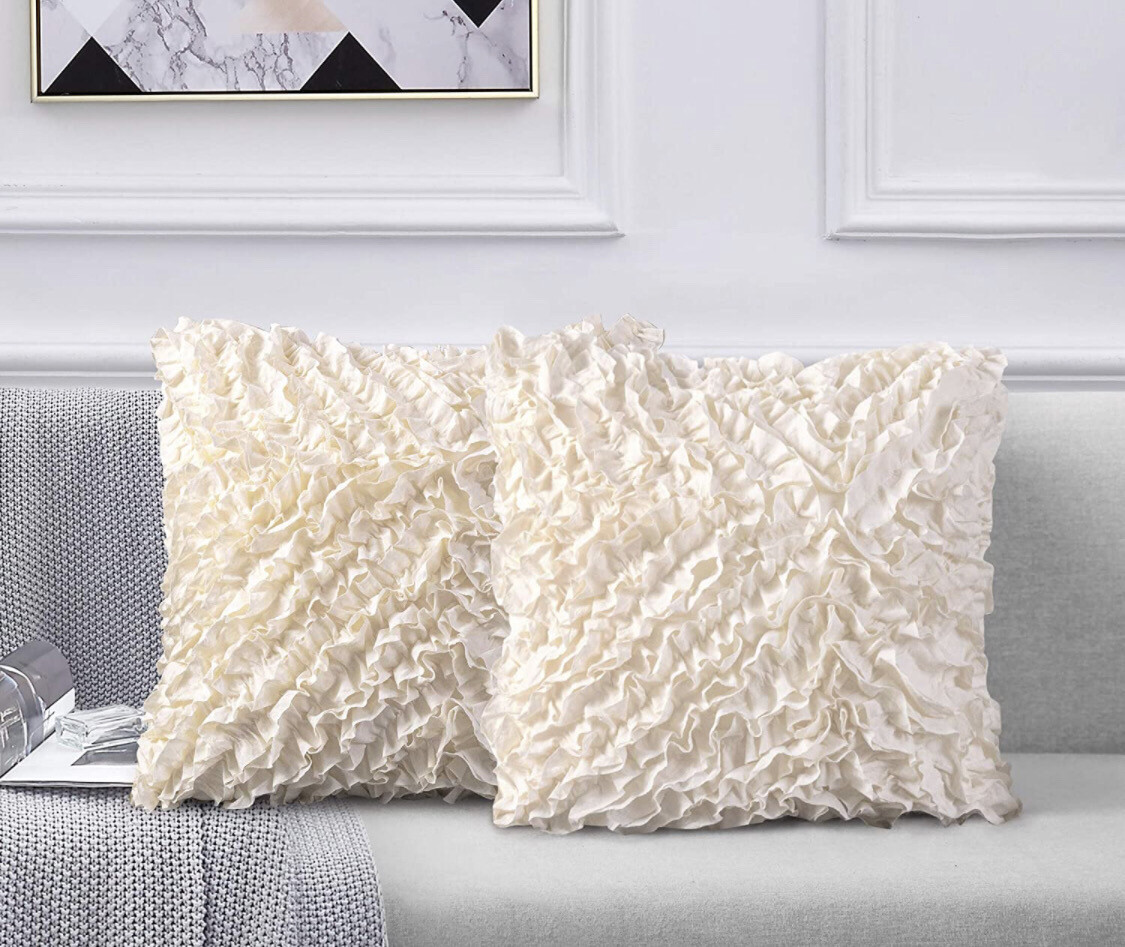 Beige Floral Pillow Case