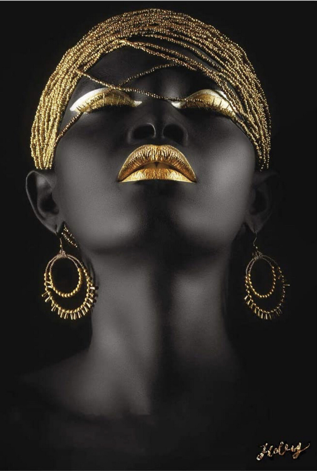 African American Woman Pop Of Gold