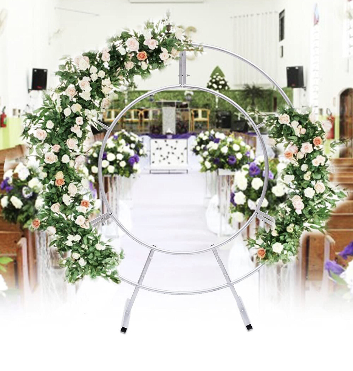 Metal Wrought Iron Round Arch Backdrop