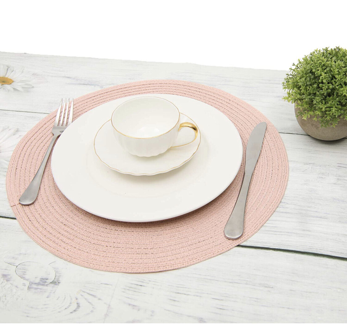 Pink Braided Placemats (6)