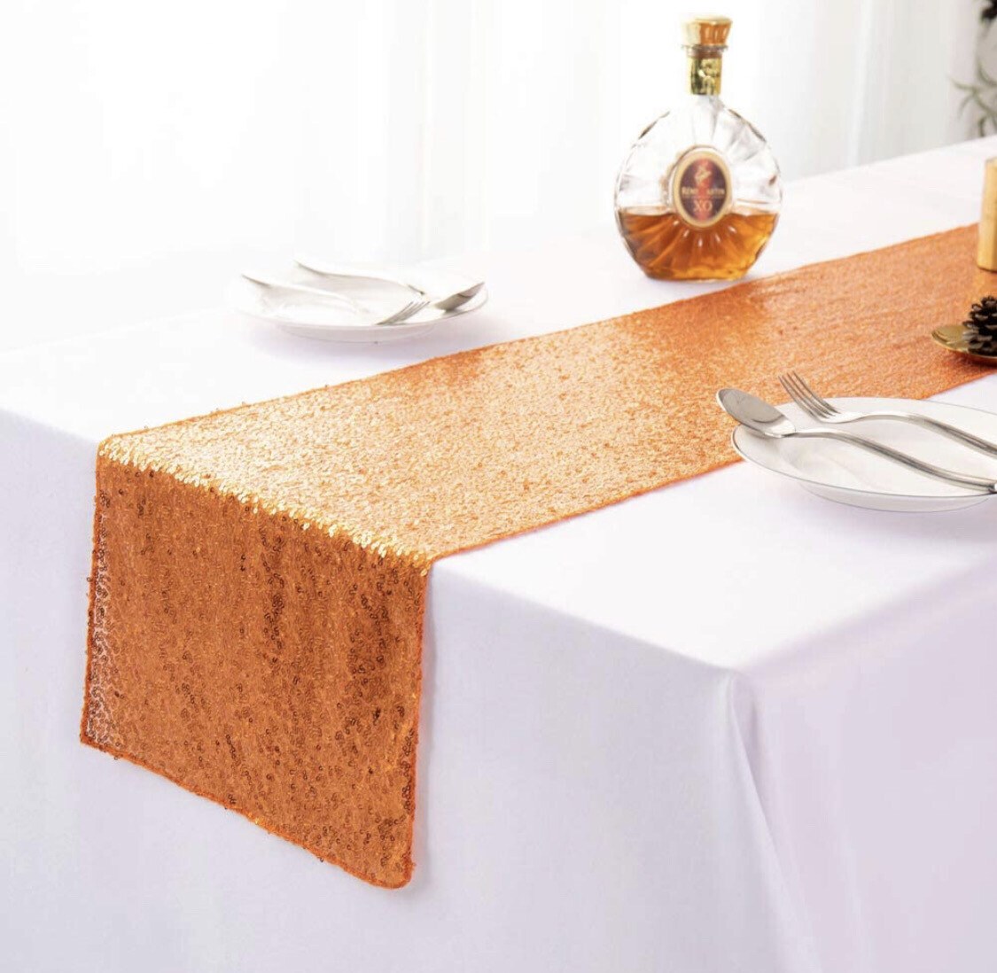 Orange Sequin Table Runner
