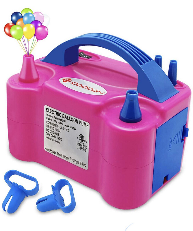 Portable Dual Nozzle Rose Red 110V 600W Electric Balloon Blower Pump/Electric Balloon Inflator For Decoration