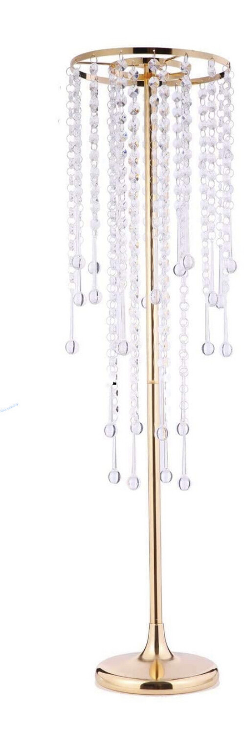 Golden Tall  Metal Flower Candle Holder (2)