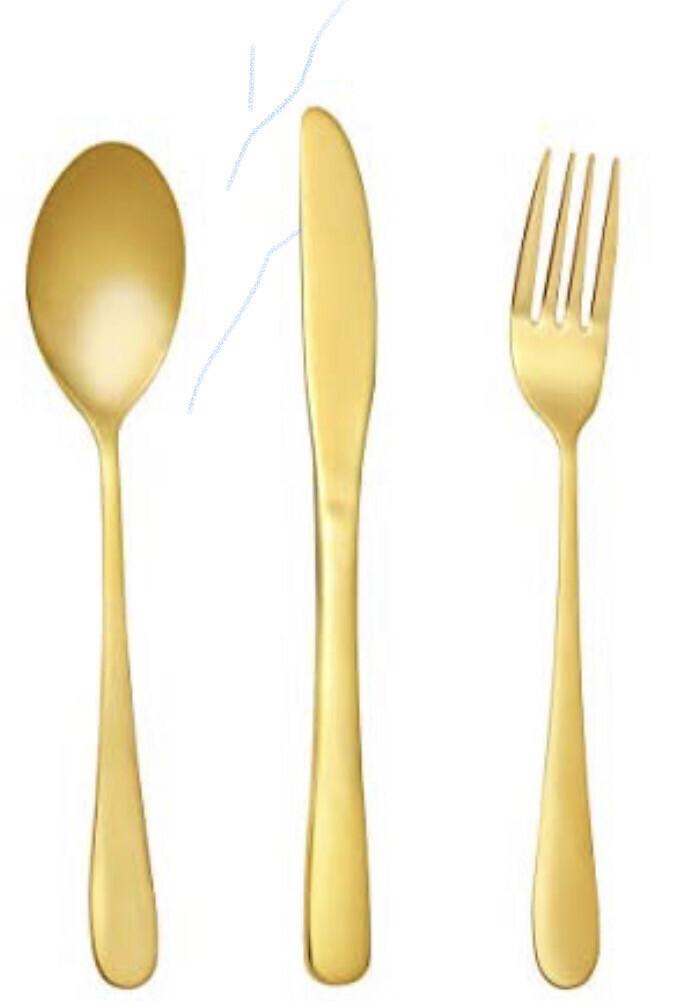 Elegant Gold 3 Piece Flatware