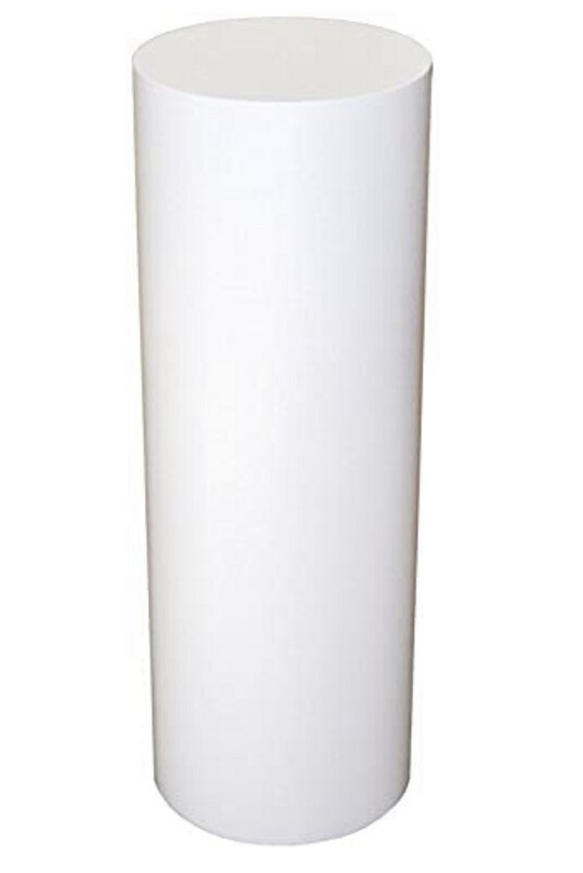 White Cylinder Pedestal - 12 Diameter Top - 36 Tall -