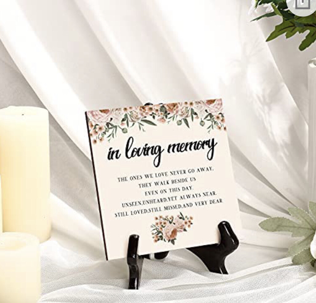 In Loving Memory Table Sign W/Stand (A)
