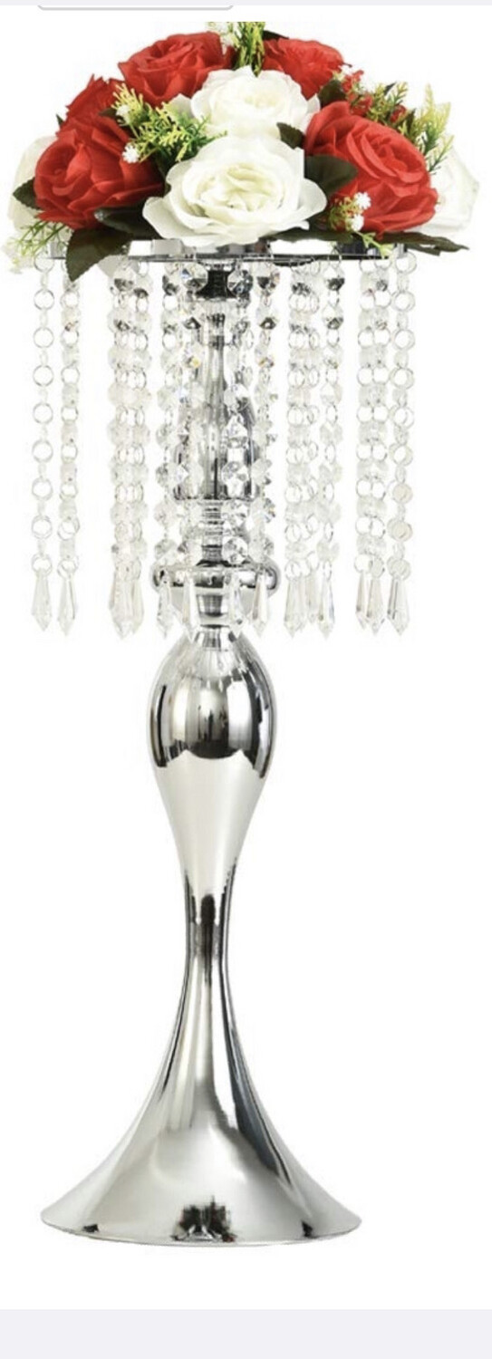 Crystal Silver Candle/flower holder Each