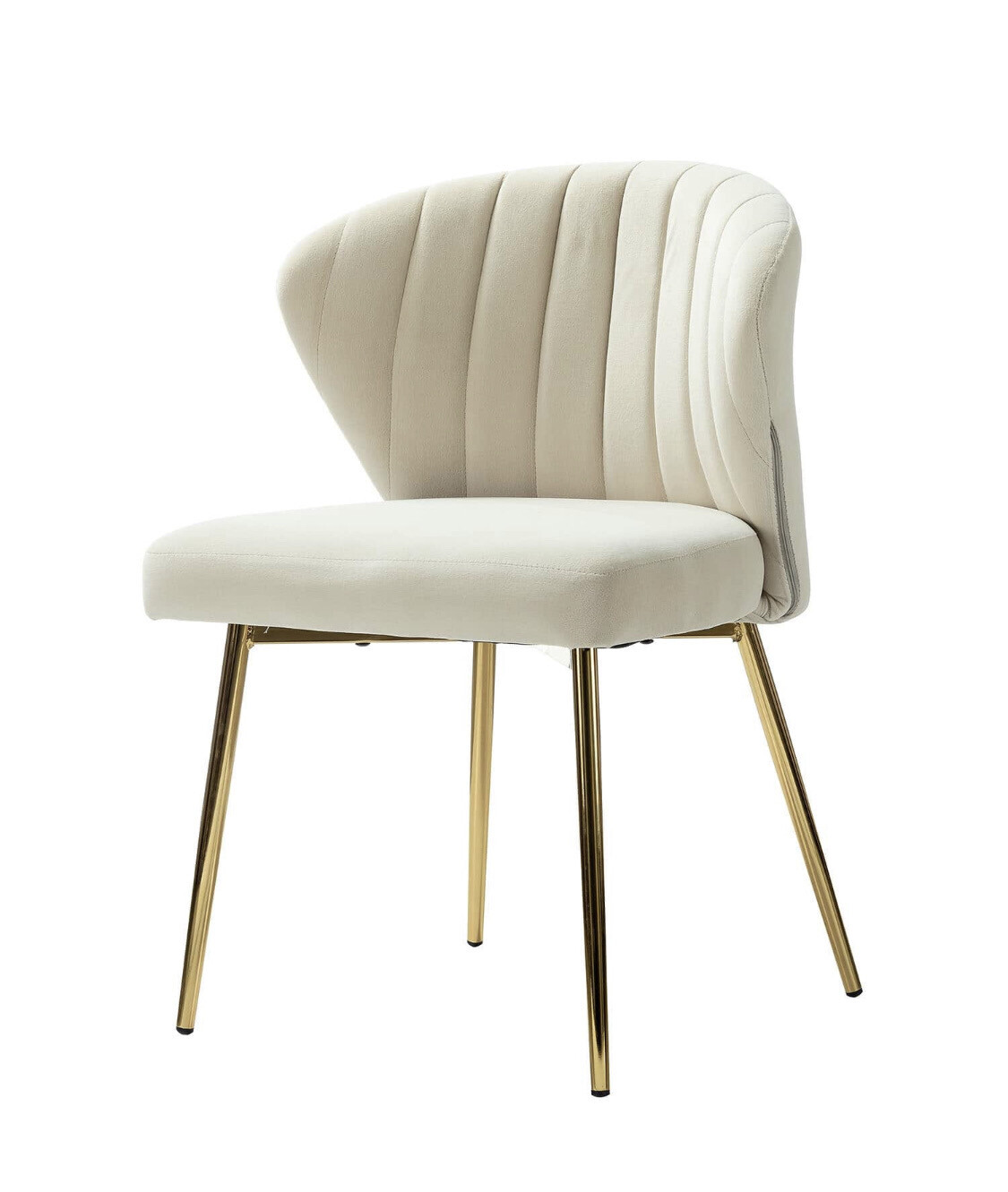 classy Tan accent chair with pleated details