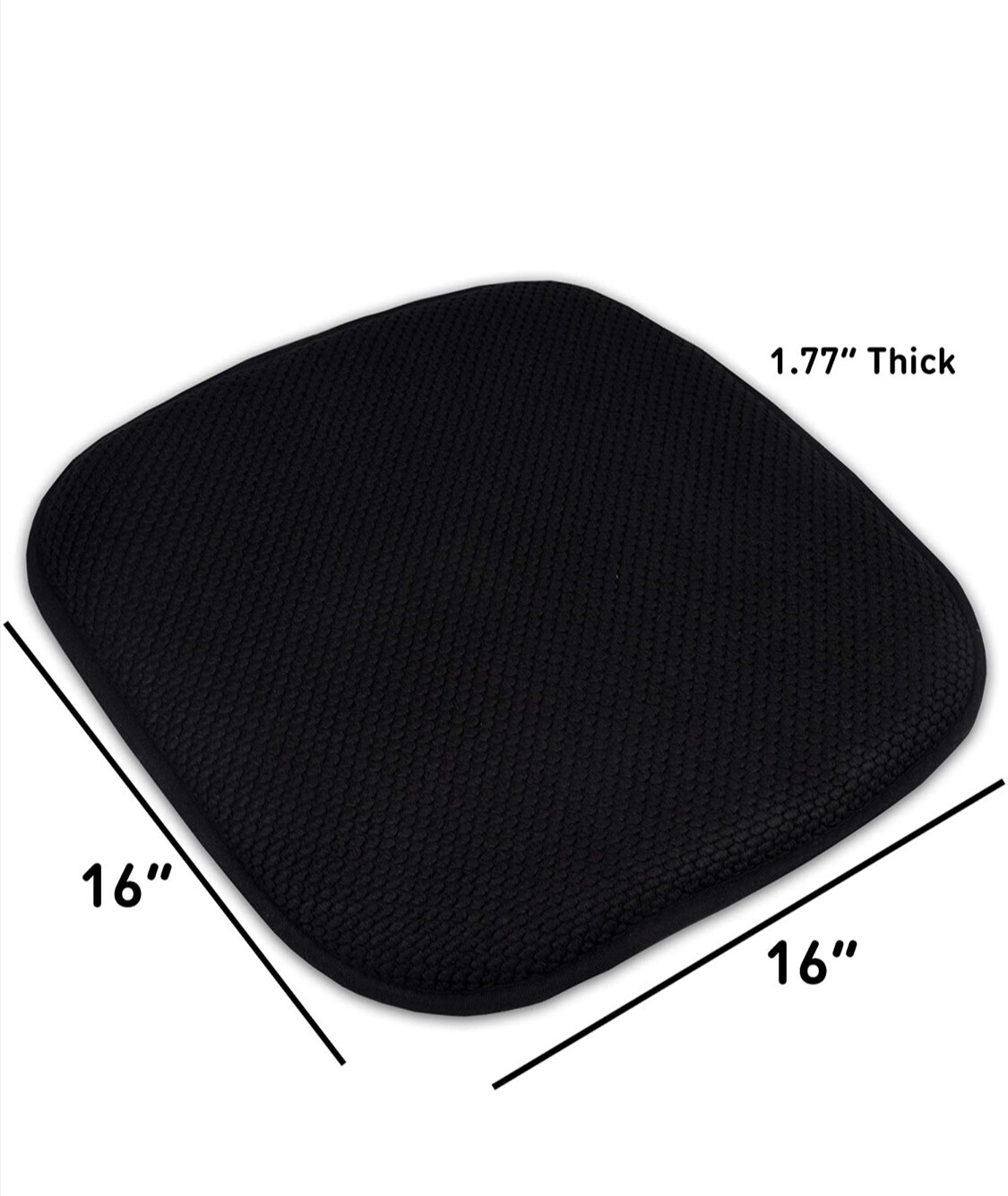Black Memory Foam Chair Cushion